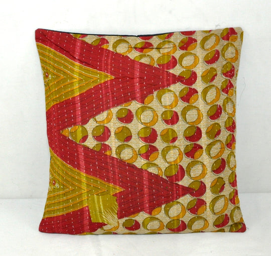 cotton kantha throw pillows bohemian vintage floor cushions