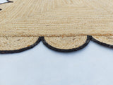 Scalloped Border Jute Carpet 15'x17' for Living Area Jute Scalloped Runner 4'x20'