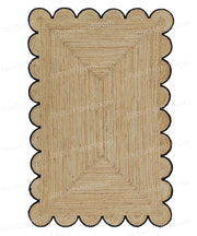 Scalloped Border Jute Carpet 15'x17' for Living Area Jute Scalloped Runner 4'x20'