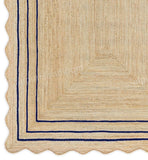 Scalloped Jute Rug 5X7 Wavy Edge Scalloped Rug 4X6 Jute Bathroom Runner