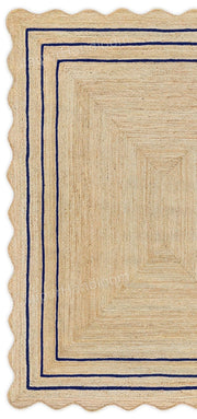 Scalloped Jute Rug 5X7 Wavy Edge Scalloped Rug 4X6 Jute Bathroom Runner