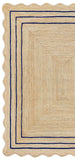 Scalloped Jute Rug 5X7 Wavy Edge Scalloped Rug 4X6 Jute Bathroom Runner