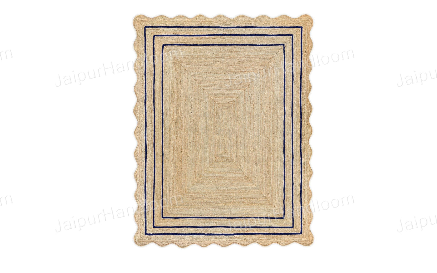 Scalloped Jute Rug 5X7 Wavy Edge Scalloped Rug 4X6 Jute Bathroom Runner