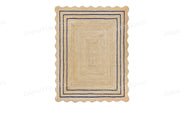Scalloped Jute Rug 5X7 Wavy Edge Scalloped Rug 4X6 Jute Bathroom Runner