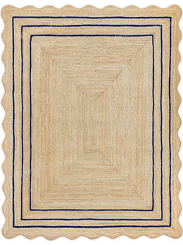 Scalloped Jute Rug 5X7 Wavy Edge Scalloped Rug 4X6 Jute Bathroom Runner