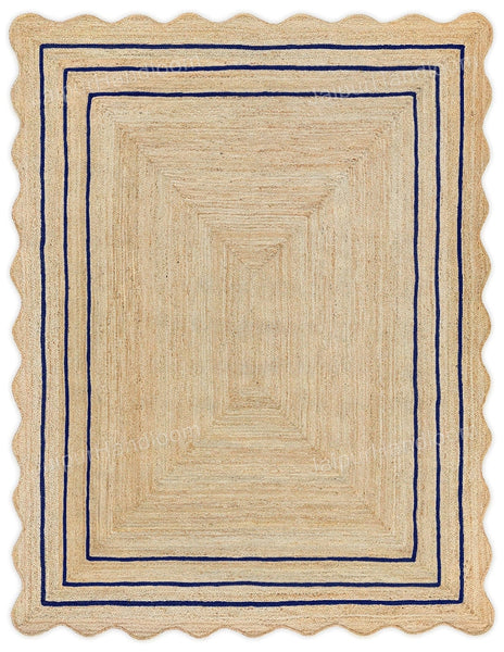 Wave Edge Rug Scalloped Jute Rug 5X7 Wavy Edge Scalloped Rug 4X6 Jute Bathroom Runne