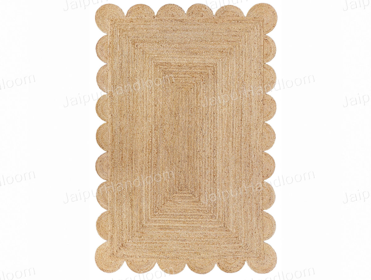 Scalloped Jute Rug Natural Fiber Carpet Custom Size Rugs Hemp Rug Runner