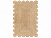 Scalloped Jute Rug Natural Fiber Carpet Custom Size Rugs Hemp Rug Runner