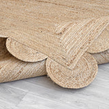 Scalloped Jute Rug Natural Fiber Carpet Custom Size Rugs Hemp Rug Runner