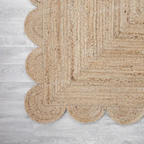 Scalloped Jute Rug Natural Fiber Carpet Custom Size Rugs Hemp Rug Runner