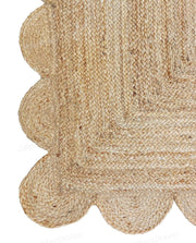 Scalloped Jute Rug Natural Fiber Carpet Custom Size Rugs Hemp Rug Runner
