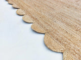 Scalloped Jute Rug Natural Fiber Carpet Custom Size Rugs Hemp Rug Runner