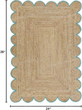 Scalloped Jute Rug ON SALE Contemporary Rugs Custom Size Rugs Braided Rugs