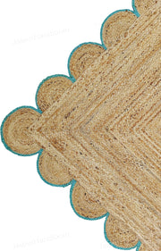 Scalloped Jute Rug ON SALE Contemporary Rugs Custom Size Rugs Braided Rugs