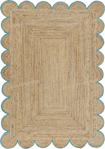 Scalloped Jute Rug ON SALE Contemporary Rugs Custom Size Rugs Braided Rugs