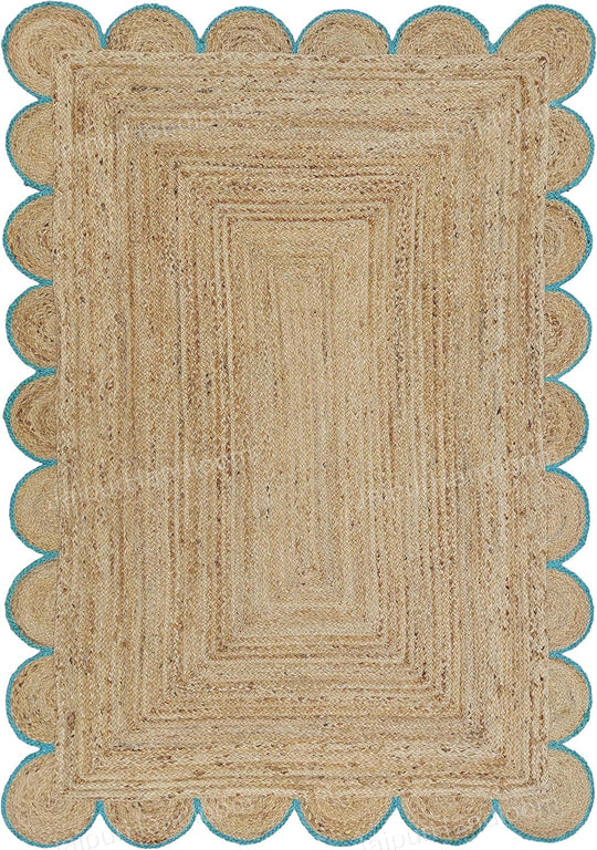 Scalloped Jute Rug ON SALE Contemporary Rugs Custom Size Rugs Braided Rugs