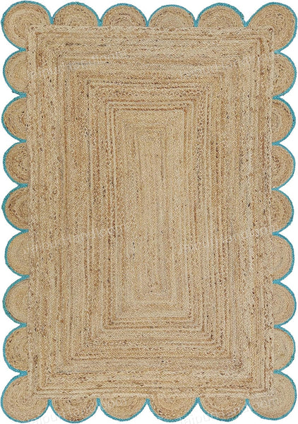 Scalloped Jute Rug ON SALE Contemporary Rugs Custom Size Rugs Braided Rugs