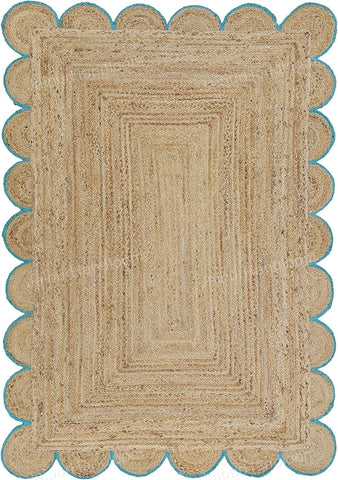 Scalloped Jute Rug ON SALE Contemporary Rugs Custom Size Rugs Braided Rugs