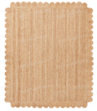 Scalloped Jute Runner Sisal Seagrass Rug Bedside Runner Rug for Entryway