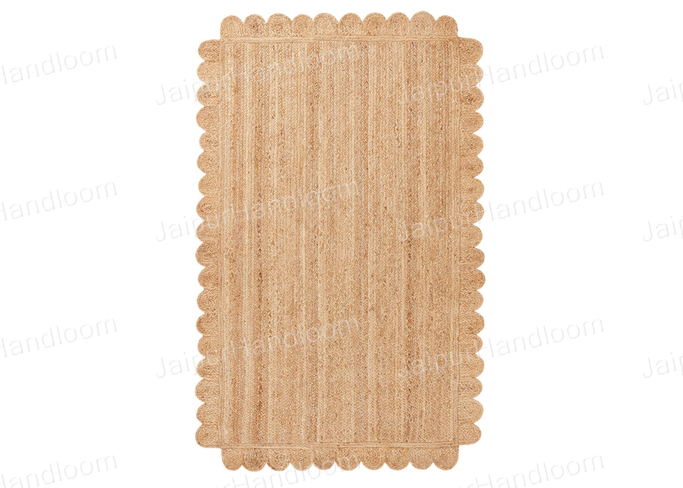 Scalloped Jute Runner Sisal Seagrass Rug Bedside Runner Rug for Entryway
