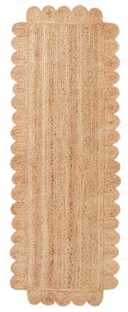 Scalloped Jute Runner Sisal Seagrass Rug Bedside Runner Rug for Entryway