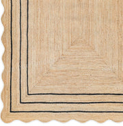 Scalloped Jute Runner Wavy Edge Scalloped Carpet Patio Rug Bedside Rug