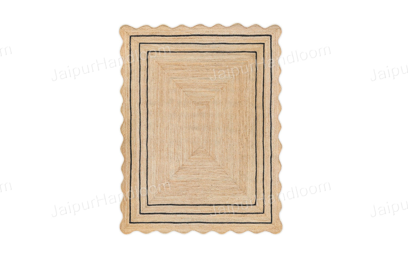 Scalloped Jute Runner Wavy Edge Scalloped Carpet Patio Rug Bedside Rug