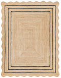 Scalloped Jute Runner Wavy Edge Scalloped Carpet Patio Rug Bedside Rug