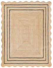 Scalloped Jute Runner Wavy Edge Scalloped Carpet Patio Rug Bedside Rug