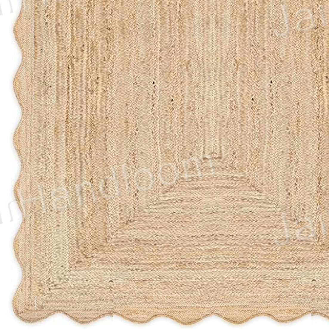 Natural Fiber Rug Scalloped Jute Rug Seagrass Area Carpet Bathroom Rugs