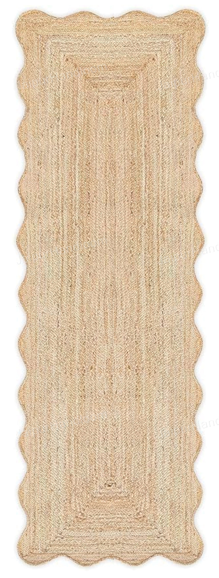 Scalloped Jute Runner Wavy Scalloped Runner Hallway Runner Entryway Rug