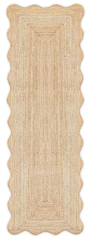 Scalloped Jute Runner Wavy Scalloped Runner Hallway Runner Entryway Rug