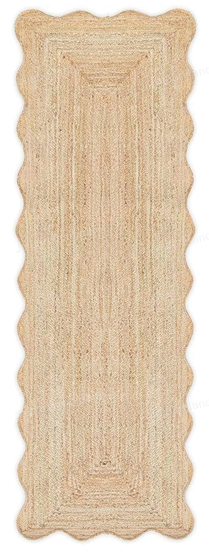 Scalloped Jute Runner Wavy Scalloped Runner Hallway Runner Entryway Rug