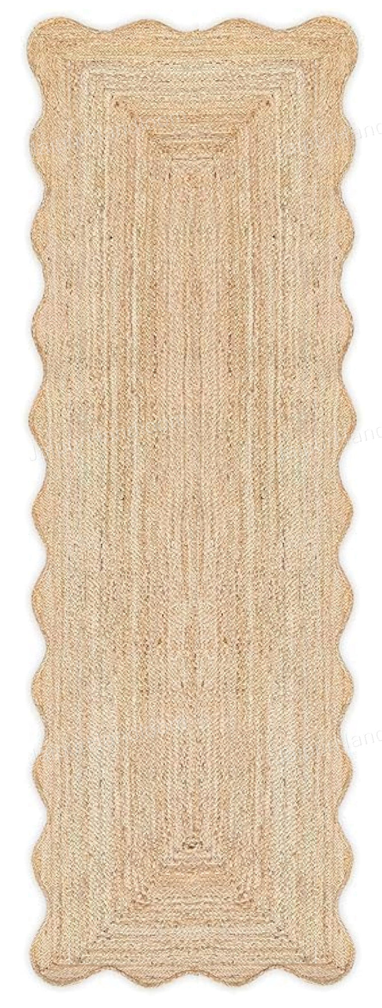 Scalloped Jute Runner Wavy Scalloped Runner Hallway Runner Entryway Rug