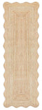 Scalloped Jute Runner Wavy Scalloped Runner Hallway Runner Entryway Rug