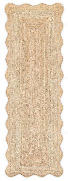 Scalloped Jute Runner Wavy Scalloped Runner Hallway Runner Entryway Rug