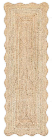 Scalloped Jute Runner Wavy Scalloped Runner Hallway Runner Entryway Rug