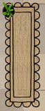 Scalloped Jute Runner for Kitchen 2.6'x8' Scalloped Jute Rugs for Hallway 3'x20'