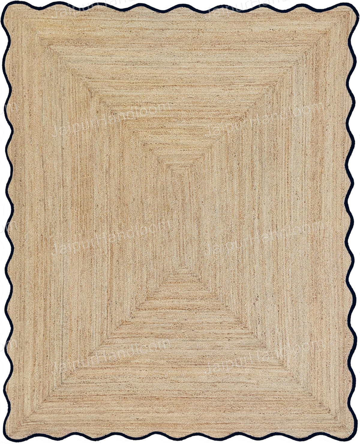 Scalloped Pattern Jute Rugs Wavy Edge Jute Runner Seagrass Carpet Rugs