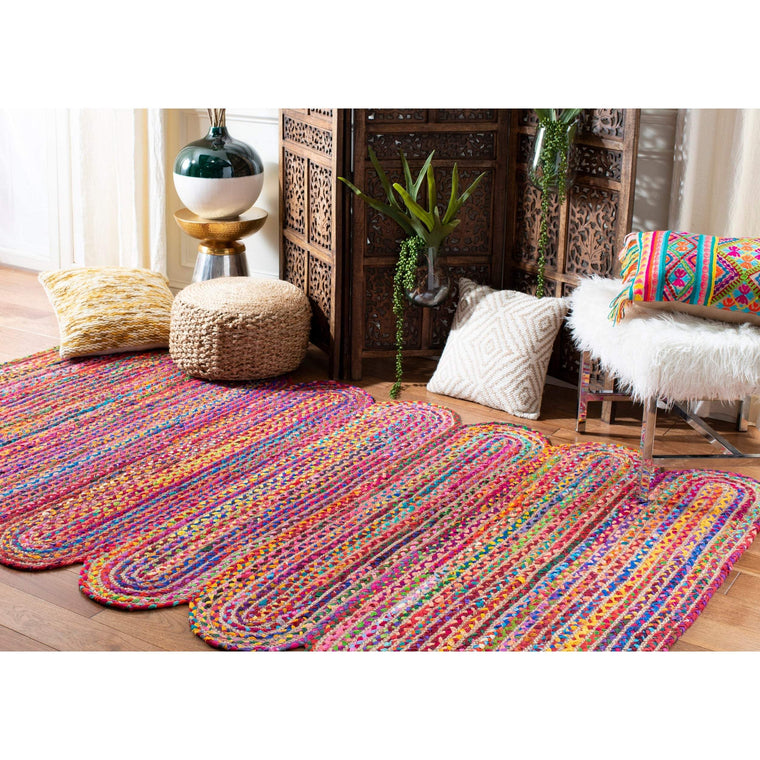 Cotton Area Rug, Braided Rug, Woven Cotton Rug, Cotton Runner Rug