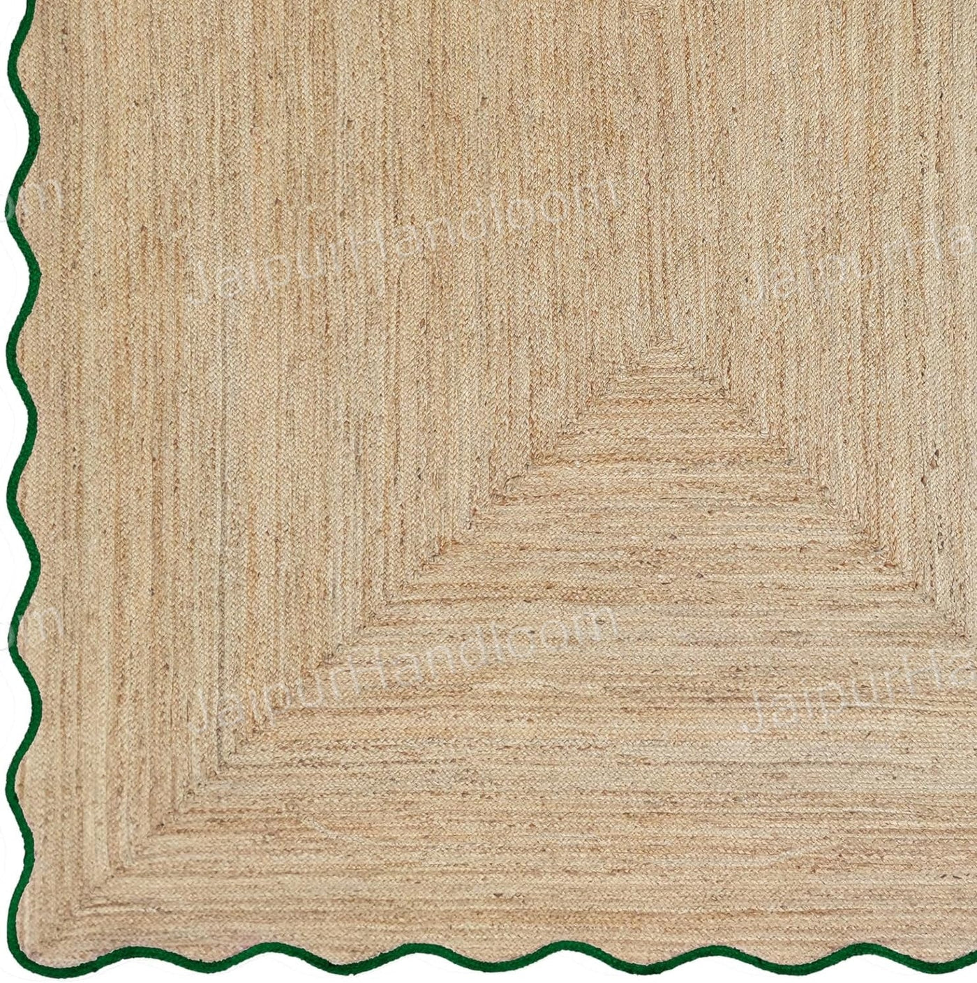 Scalloped Rug 6X8 Braided Jute Carpet Custom Size Rugs Wavy Edge Area Rugs