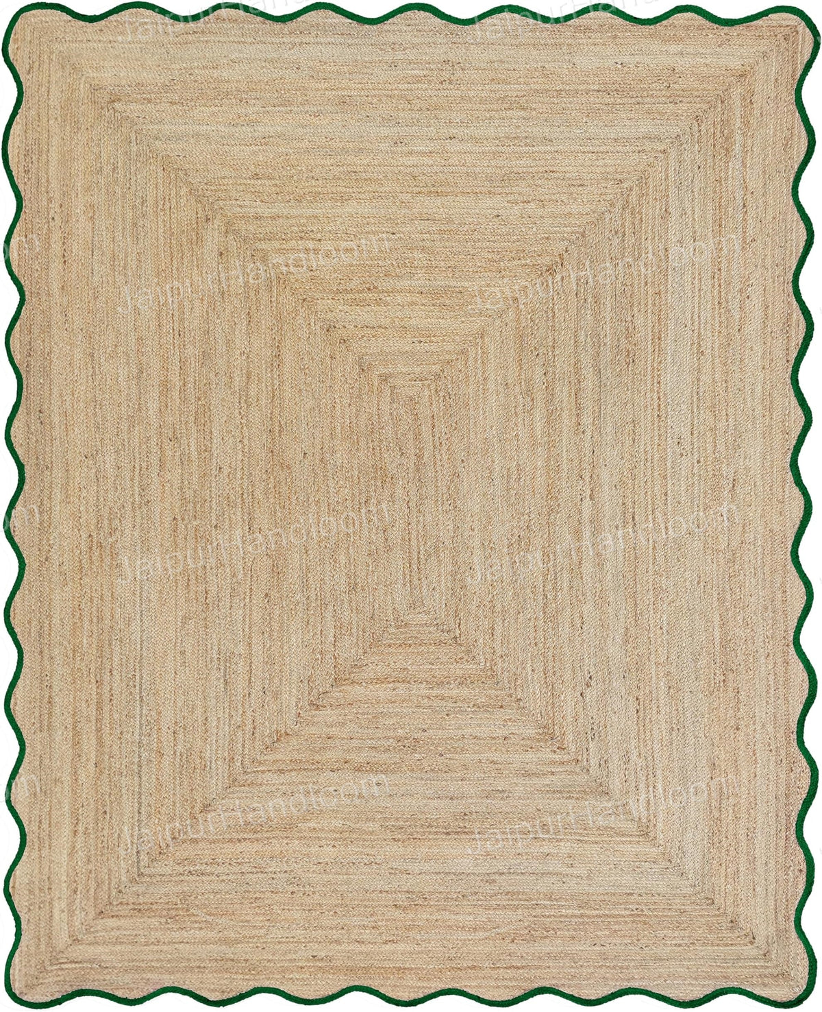 Scalloped Rug 6X8 Braided Jute Carpet Custom Size Rugs Wavy Edge Area Rugs