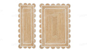 Scalloped Runner for Hallway/Entryway Jute Scalloped Rug Scalloped Doormat