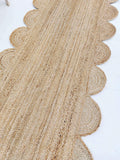 Scalloped Runner Seagrass Runner for Hallway Hand Woven Jute Rug Kitchen Runner