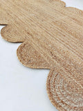 Scalloped Runner Seagrass Runner for Hallway Hand Woven Jute Rug Kitchen Runner