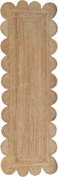 Scalloped Runner Seagrass Runner for Hallway Hand Woven Jute Rug Kitchen Runner