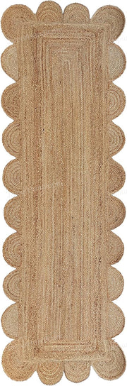 Scalloped Runner Seagrass Runner for Hallway Hand Woven Jute Rug Kitchen Runner