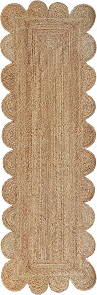 Scalloped Runner Seagrass Runner for Hallway Hand Woven Jute Rug Kitchen Runner