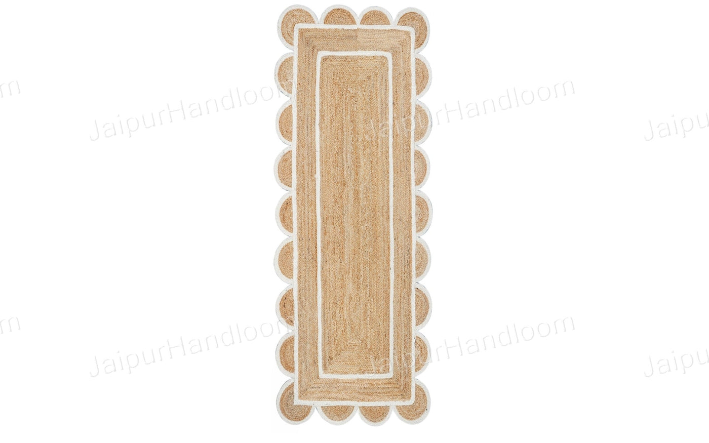 Scalloped Runner for Hallway/Entryway Jute Scalloped Rug Scalloped Doormat