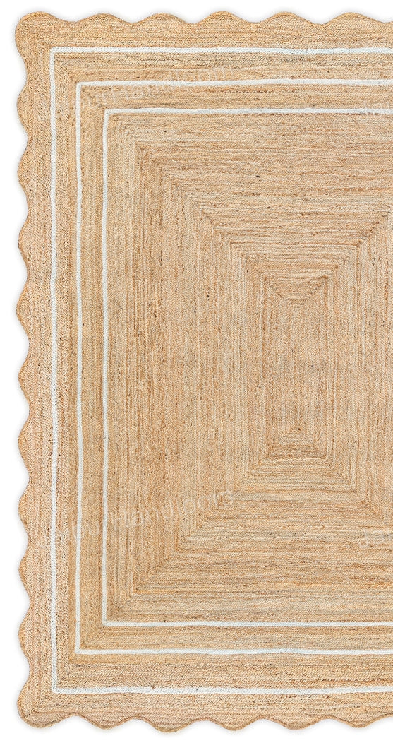 Seagrass Rug Carpet 8X10 Wavy Scalloped Rug Farmhouse Decor Rugs